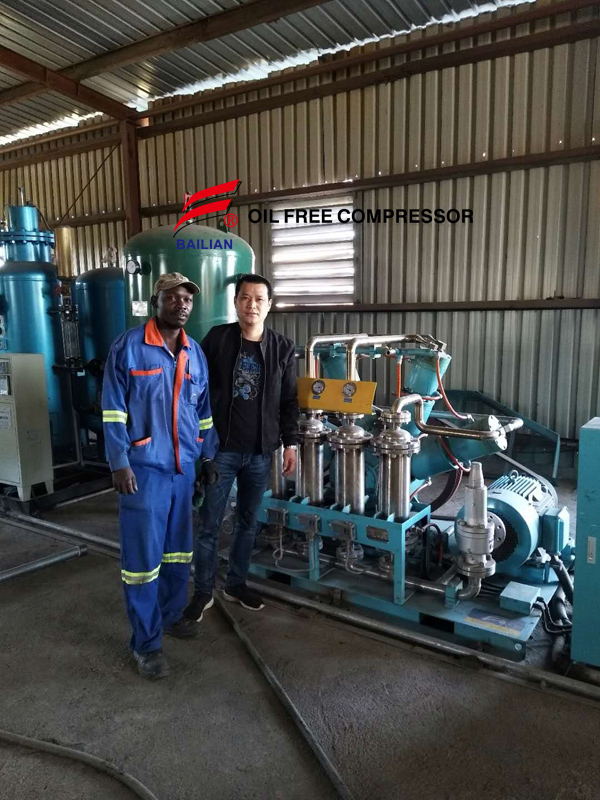 Servicio de compresor de oxígeno sin aceite de Bailian en Zimbabwe